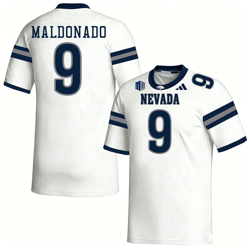 Nevada Wolf Pack #9 Jonathan Maldonado College Football Jerseys,Uniforms-White